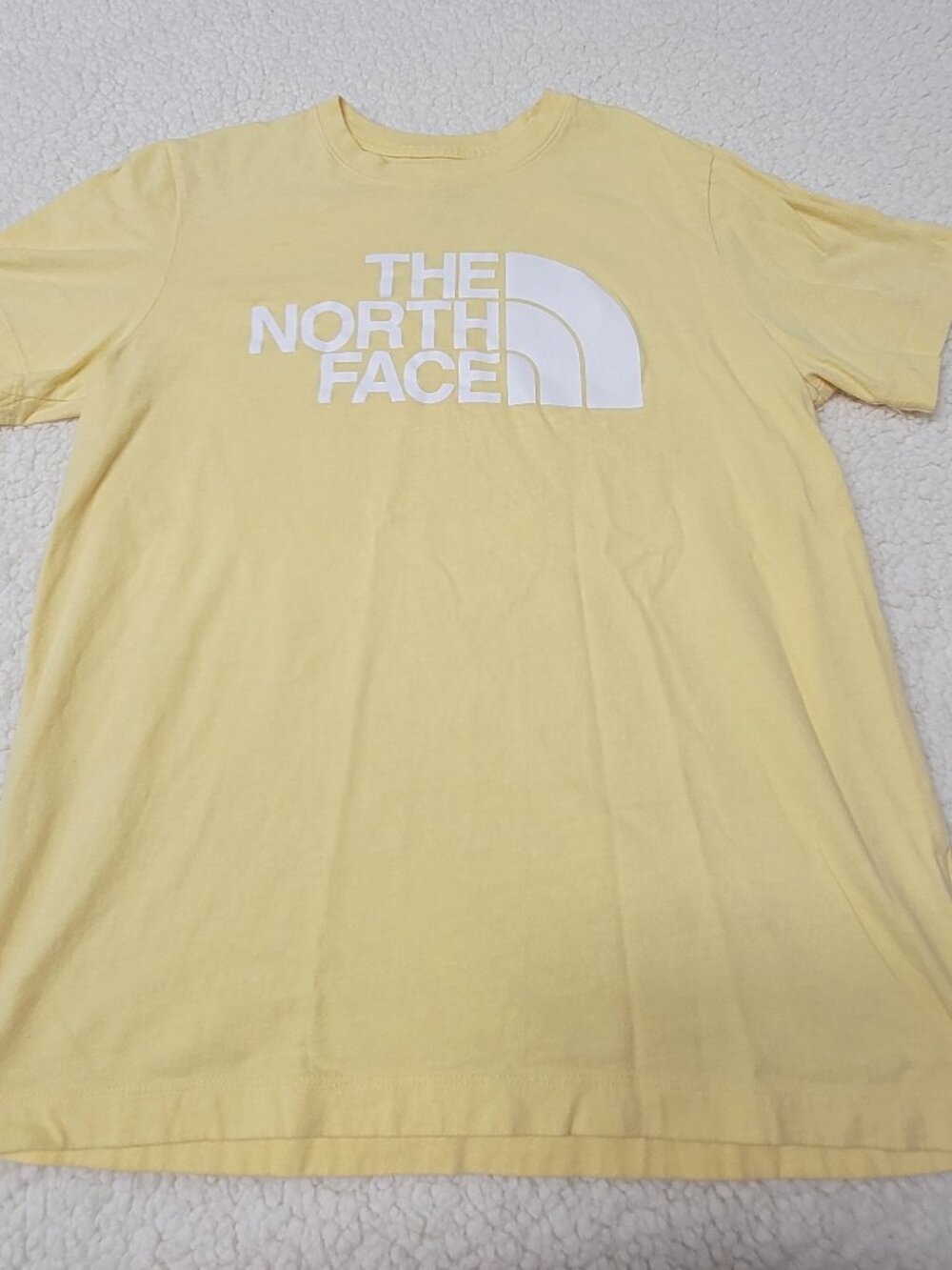 The North Face Womens M Medium T-Shirt Yellow Graphic Short Sleeve Crew Neck